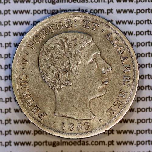 500 réis 1858 prata – (MBC+) – Anverso – Ref. MQ.4D.AG.P5.08.02.A6