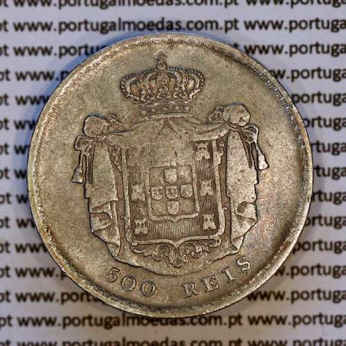 Portugal 500 réis 1858 silver – (VF+) – Reverse – Ref. MQ.4D.AG.P5.08.02.A6