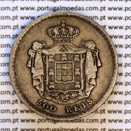 Portugal 500 réis 1858 silver – (VF+) – Reverse (brightness variation 2) – Ref. MQ.4D.AG.P5.08.02.A5