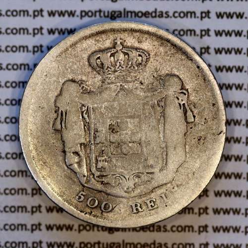 Portugal 500 réis 1859 silver (F‑) - Reverse – Ref. MQ.4D.AG.P5.08.04.B7