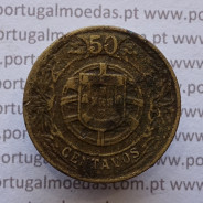 50 Centavos 1924 Bronze-Alumínio, $50 centavos 1924 Alumínio-Bronze Republica Portuguesa, (MBC), World Coins Portugal  KM 575
