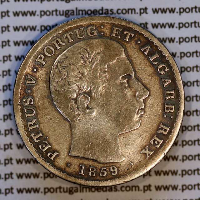 500 réis 1859 prata (MBC) - Anverso – Ref. MQ.4D.AG.P5.08.04.A7a