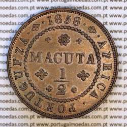 Angola 1/2 Macuta 1858 copper – (XF+) – Reverse (brightness variation 2) – Ref. MQ.4D.AG.P5.AG.01.01.A2