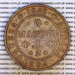 Angola 1/2 Macuta 1858 copper – (VF) – Reverse – Ref. MQ.4D.AG.P5.AG.01.01.B6