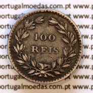 100 réis 1854 prata — busto cabelos lisos — Reverso (variação de brilho 2) — Ref. MQ.4D.AG.P5.02.01.B2