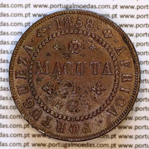 1/2 Macuta 1858 cobre – (MBC) – Reverso – Ref. MQ.4D.AG.P5.AG.01.01.B1