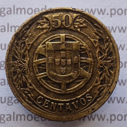 50 Centavos 1924 Bronze-Alumínio, $50 centavos 1924 Alumínio-Bronze Republica Portuguesa, (MBC), World Coins Portugal  KM 575