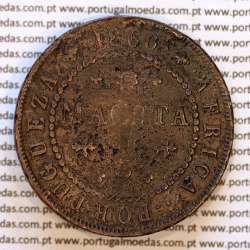Portugal Angola 1/2 Macuta 1860 copper (F) — Reverse —  Ref. MQ.4D.AG.P5.AG.01.02.C4