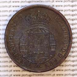 Portugal Angola 1 Macuta 1860 copper (VF) — Obverse — brightness variation 2 — Ref. MQ.4D.AG.P5.AG.02.01.B2
