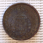 Portugal Angola 1 Macuta 1860 copper (VF) — Obverse — brightness variation 2 — Ref. MQ.4D.AG.P5.AG.02.01.B2