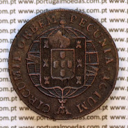 40 Réis 1821 cobre — Reverso com carimbo Coroa Pequena — variação de brilho 1 — Ref.MQ.4D.AG.P5.ST.10.05.A5
