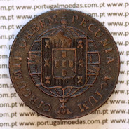 40 Réis 1821 cobre — Reverso com carimbo Coroa Pequena — variação de brilho 2 — Ref.MQ.4D.AG.P5.ST.10.05.A5