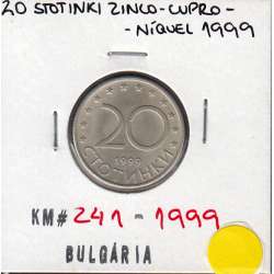 Bulgária 20 Stotinki 1999 Zinco Cupro-níquel, World Coins Bulgária KM 241