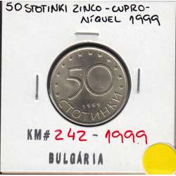 Bulgária 50 Stotinki 1999 Zinco Cupro-níquel, World Coins Bulgária KM 242