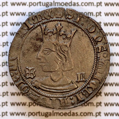 Tornês de Busto D. Fernando I 1367–1383 bolhão — variante cruz em forma de âncora — anverso — variação de brilho 2