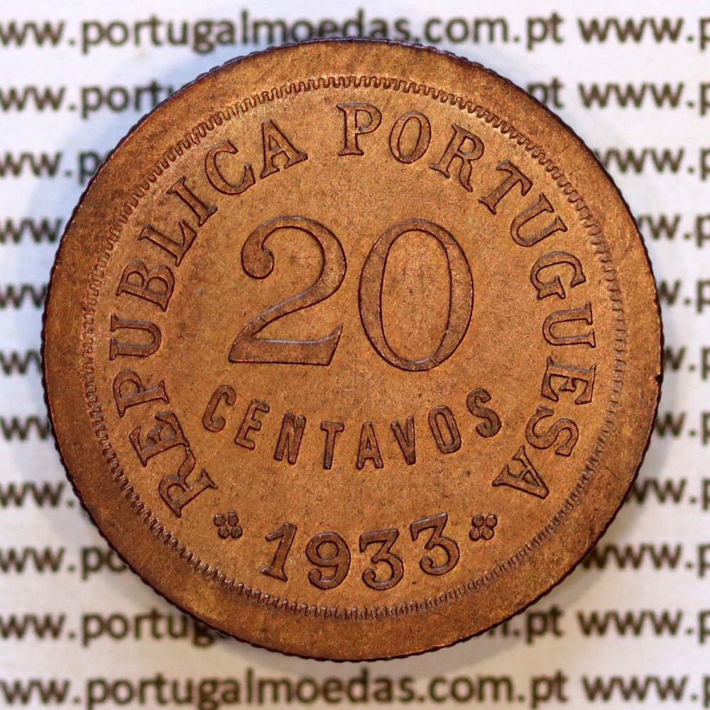 Guinea 20 Centavos 1933 bronze – (XF‑) – Reverse – Ref. AG.GU.04.01.A7