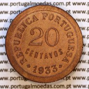 20 Centavos 1933 bronze Guiné – (Bela‑) – Reverso – Ref. AG.GU.04.01.A7