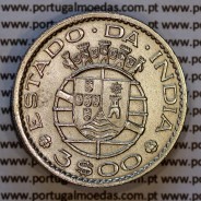 3 Escudos 1959 alpaca Índia, (MBC+) – Anverso (variação de brilho 1) – Ref. AG.IN.17.02.B2