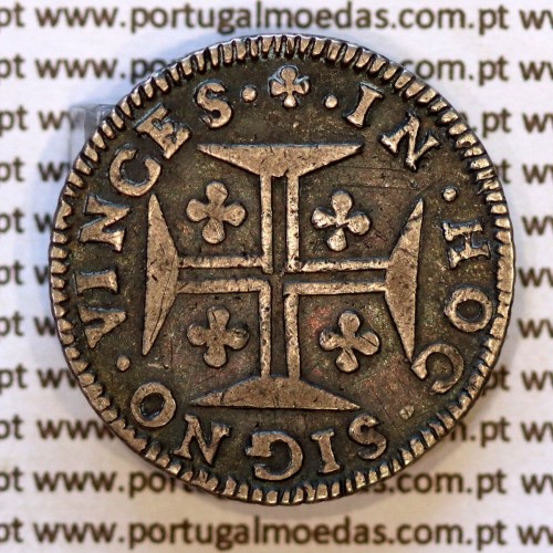 Portugal 6 Vinténs silver coin of Peter II (1683–1706) – reverse – MQ.4D.AG.P2.50.05.B1 - (light capture 1)