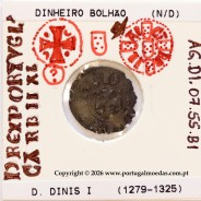Dinheiro em bolhão D. Dinis I — Detalhe iconográfico (incografia) — Ref. MQ.1D.AG.DI.07.55.B1