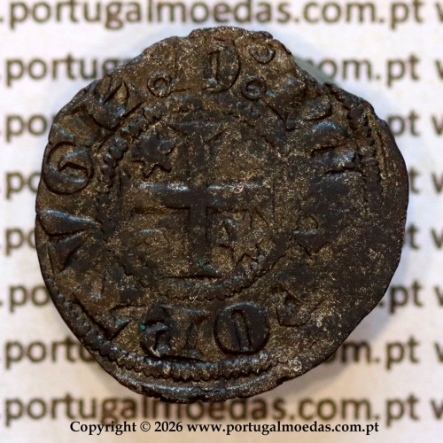Portugal medieval billon dinheiro coin — Obverse (light 1) — Ref. MQ.1D.AG.DI.08.14.A1