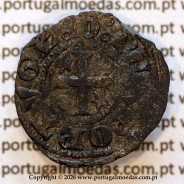Portugal medieval billon dinheiro coin — Obverse (light 1) — Ref. MQ.1D.AG.DI.08.14.A1