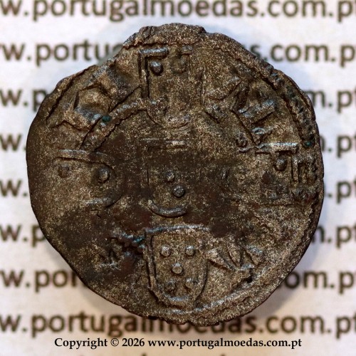 Portugal medieval billon dinheiro coin — Reverse (light 1) — Ref. MQ.1D.AG.DI.08.14.A1