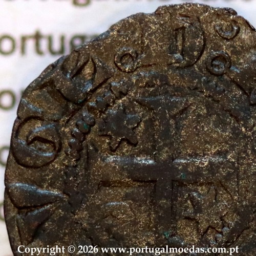 Portugal medieval billon dinheiro coin — Unclassified variant detail (PORTVGL´) — Ref. MQ.1D.AG.DI.08.14.A1