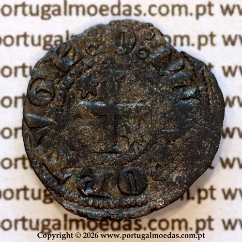 Portugal medieval billon dinheiro coin — Obverse (light 2) — Ref. MQ.1D.AG.DI.08.14.A1