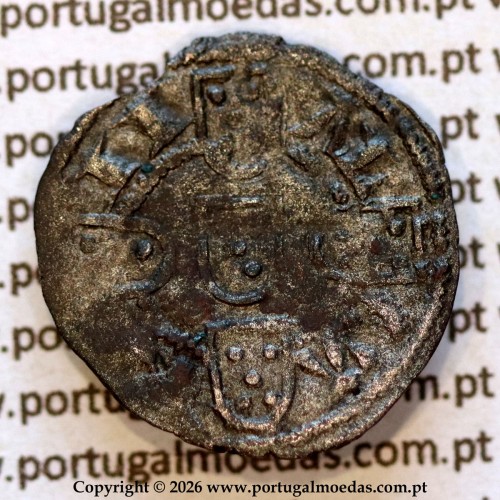 Portugal medieval billon dinheiro coin — Reverse (light 2) — Ref. MQ.1D.AG.DI.08.14.A1
