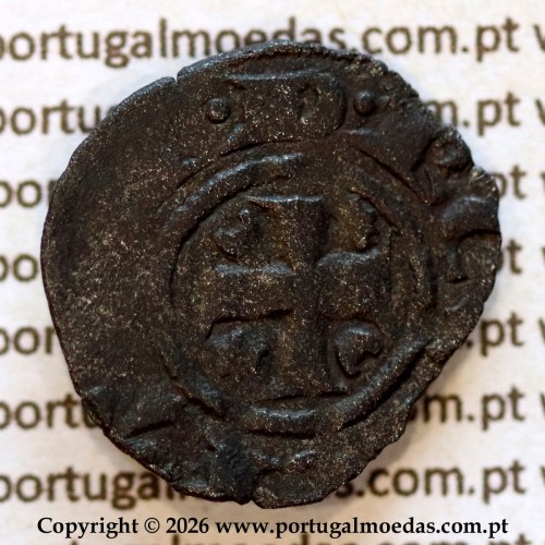 Portugal medieval billon dinheiro coin – Obverse (brightness variation 1) – Ref. MQ.1D.AG.DI.04.07.A2