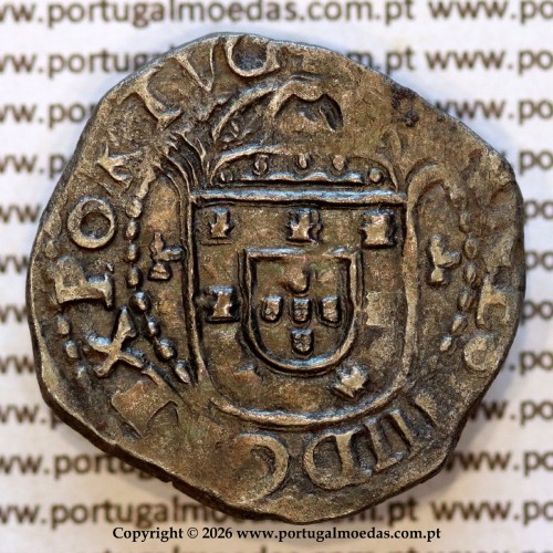 Tostão prata 1642 de D. João IV – Anverso (variação de brilho 1) – Ref. MQ.4D.AG.J4.68.10.A1