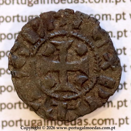Dinheiro D. Pedro I bolhão (1357–1367) – Anverso (variação de brilho 2) – Ref. MQ.1D.AG.P1.01.06.A1