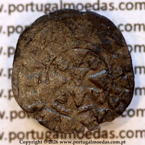 Mealha (½ Dinheiro) em bolhão de D. Sancho II (1223–1248) – Anverso (Variação Brilho 1) – Ref. MQ.1D.AG.S2.01.01.A1-A1