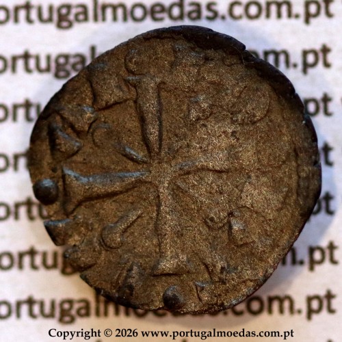 Mealha (½ Dinheiro) em bolhão de D. Sancho II (1223–1248) – Reverso (Variação Brilho 1) – Ref. MQ.1D.AG.S2.01.01.A1-R1