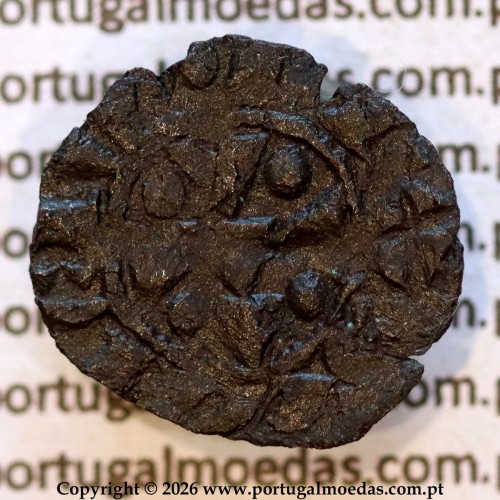 Mealha (½ Dinheiro) em bolhão de D. Sancho II (1223–1248) – Anverso (Variação Brilho 1) – Ref. MQ.1D.AG.S2.01.02.A1-A1