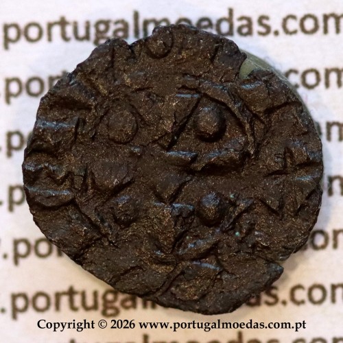 Mealha (½ Dinheiro) em bolhão de D. Sancho II (1223–1248) – Anverso (Variação Brilho 2) – Ref. MQ.1D.AG.S2.01.02.A1-A2