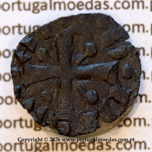 Mealha (½ Dinheiro) em bolhão de D. Sancho II (1223–1248) – Reverso (Variação Brilho 2) – Ref. MQ.1D.AG.S2.01.02.A1-R2