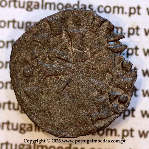 Dinheiro em bolhão de D. Sancho II (1223–1248) – Reverso (Variação Brilho 1) – Ref. MQ.1D.AG.S2.02.02.A1-R1