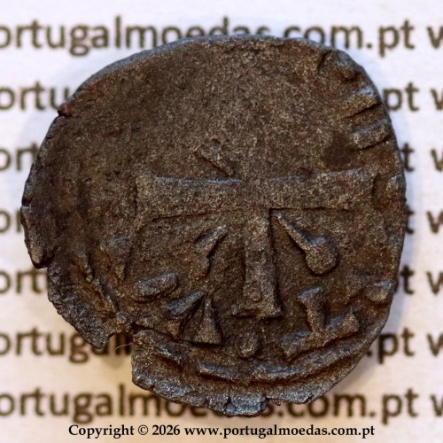 Dinheiro em bolhão de D. Sancho II (1223–1248) — possível legenda • REX SANCIVS / PORTVGAL — Reverso — Ref. MQ.1D.AG.S2.02.02.A5