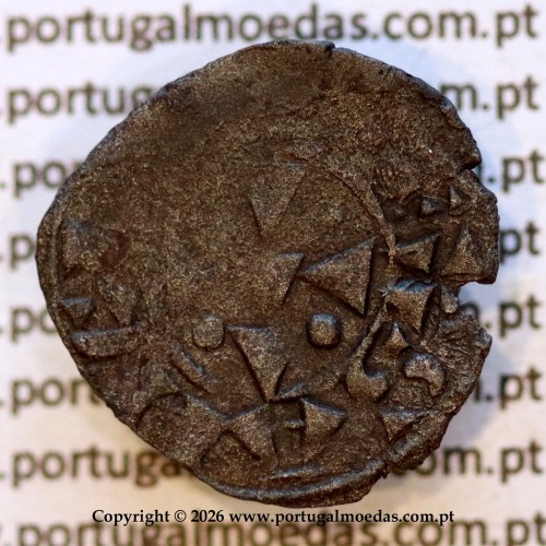 Dinheiro em bolhão de D. Sancho II (1223–1248) — possível legenda • REX SANCIVS / PORTVGAL — Anverso — Ref. MQ.1D.AG.S2.02.02.A5