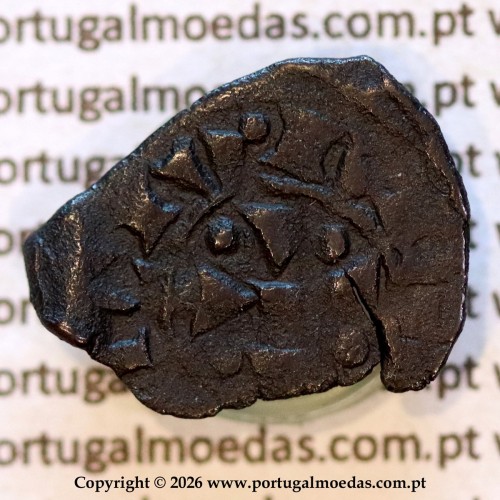 Moeda medieval de D. Sancho II em bolhão – variante de legenda não catalogada – tipologia Cruz Cravada – AG 2.º Grupo