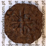 Dinheiro em bolhão de D. Sancho II — reverso com Cruz Cravada (exemplar corroído)