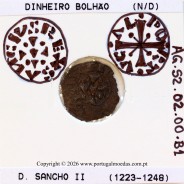 Portugal billon dinheiro coin of King Sancho II — iconographic details of the Cross Pattée typology
