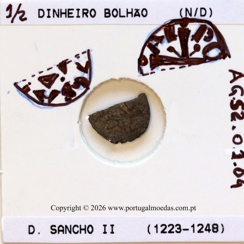 Half‑dinheiro (billon) of King Sancho II (1223–1248) – Iconography – Ref. MQ.1D.AG.S2.01.04.A1
