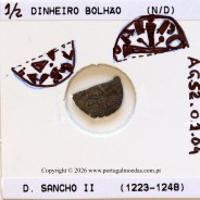 Mealha (½ Dinheiro) em bolhão de D. Sancho II (1223–1248) – Incografia – Ref. MQ.1D.AG.S2.01.04.A1
