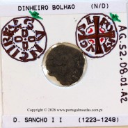 Portugal King Sancho II (1223–1248) billon dinheiro – Iconographic detail  – Ref. MQ.1D.AG.S2.08.01.A1