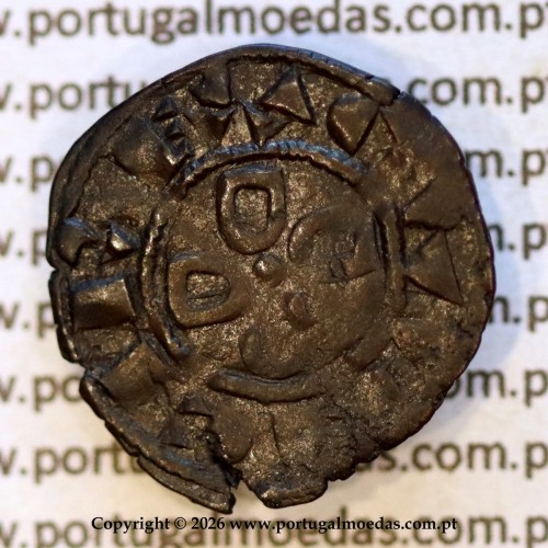 Portugal dinheiro in billon of King Sancho II (1223–1248) – Obverse – Ref. MQ.1D.AG.S2.08.13.A1
