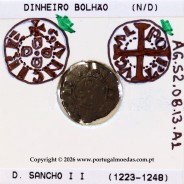 Dinheiro bolhão D. Sancho II (1223–1248) – Detalhe da incografia  – Ref. MQ.1D.AG.S2.08.13.A1