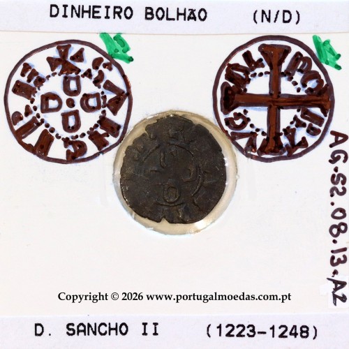 Dinheiro D. Sancho II (1223–1248) bolhão– Detalhe da incografia – Ref. MQ.1D.AG.S2.08.13.A1